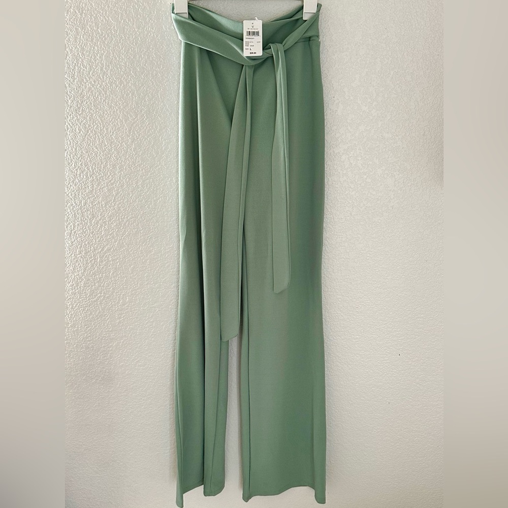 stretchy green dress pants